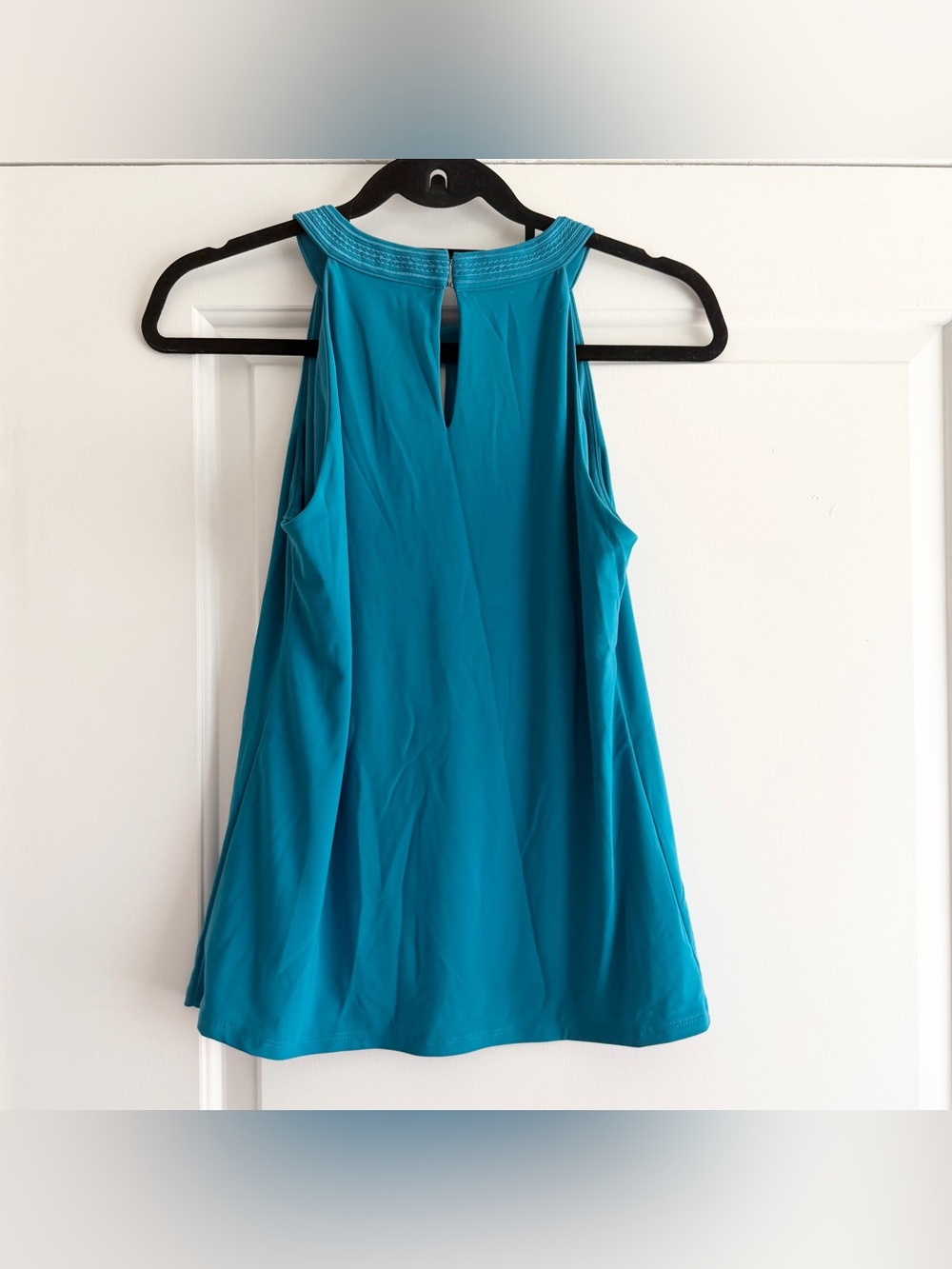White House Black Market Bright Blue Halter Neck Sleeveless Blouse - Picture 2 of 5